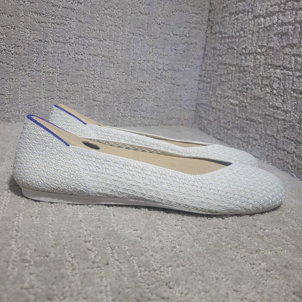 Rothy's The Flat Women's Size 9.5 US Salt Honeycomb Round Toe Slip On Shoes - Picture 5 of 13